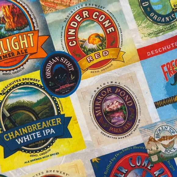 Deschutes Brewery Beer Label IPA Beer Button Down Shirt Size Large Oregon Brew - Picture 8 of 12